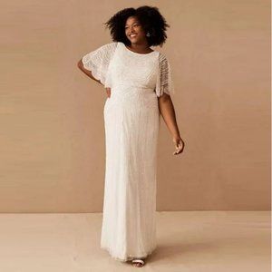 Anthropologie BHLDN Bonheur Dress in Ivory Sz22W
